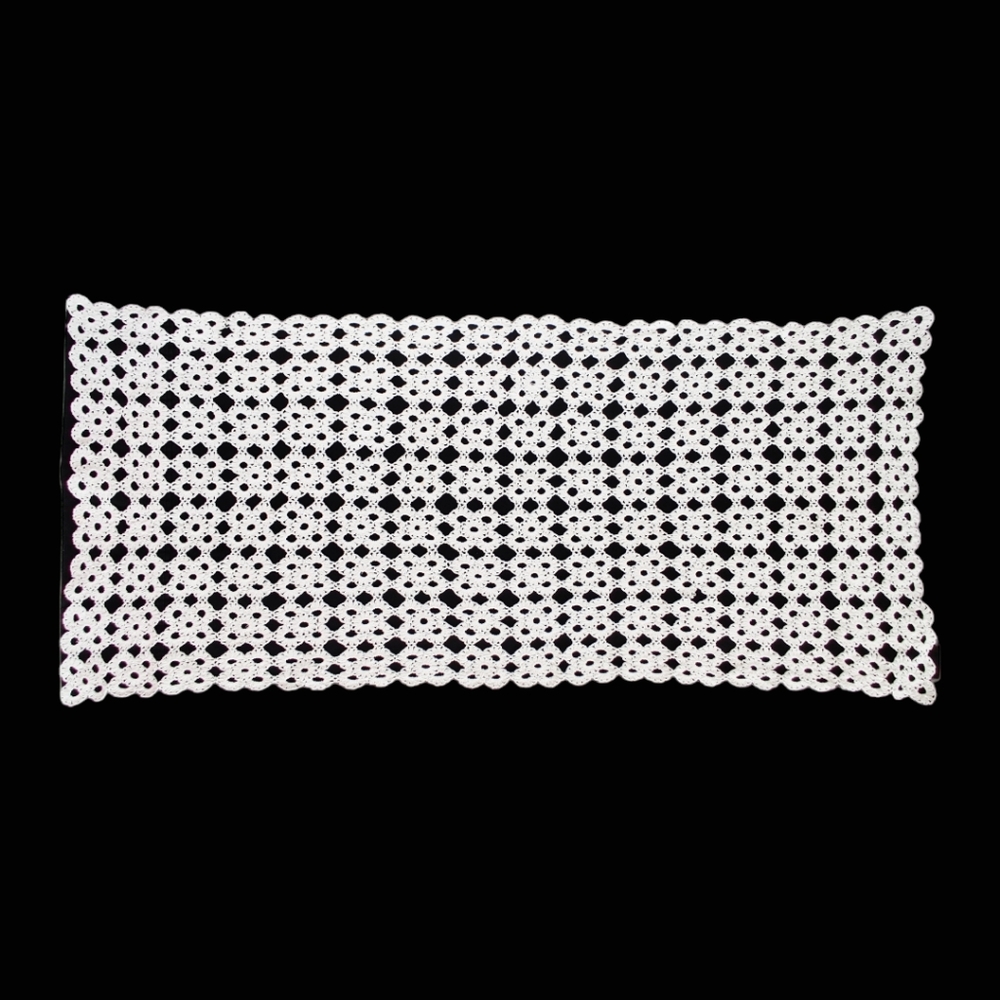 Vintage crocheted, dresser scarf, table runner, doily table linens rectangular